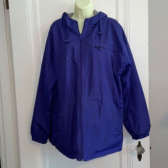 Tally-Ho Outerwear purple & gray polyester fleece reversible coat/jacket - Picture 1 of 12